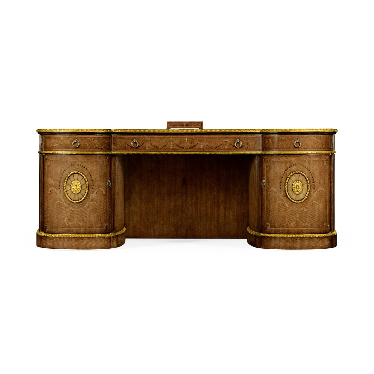Georgian Leather Top Pedestal Desk – Adam Style - English Georgian America