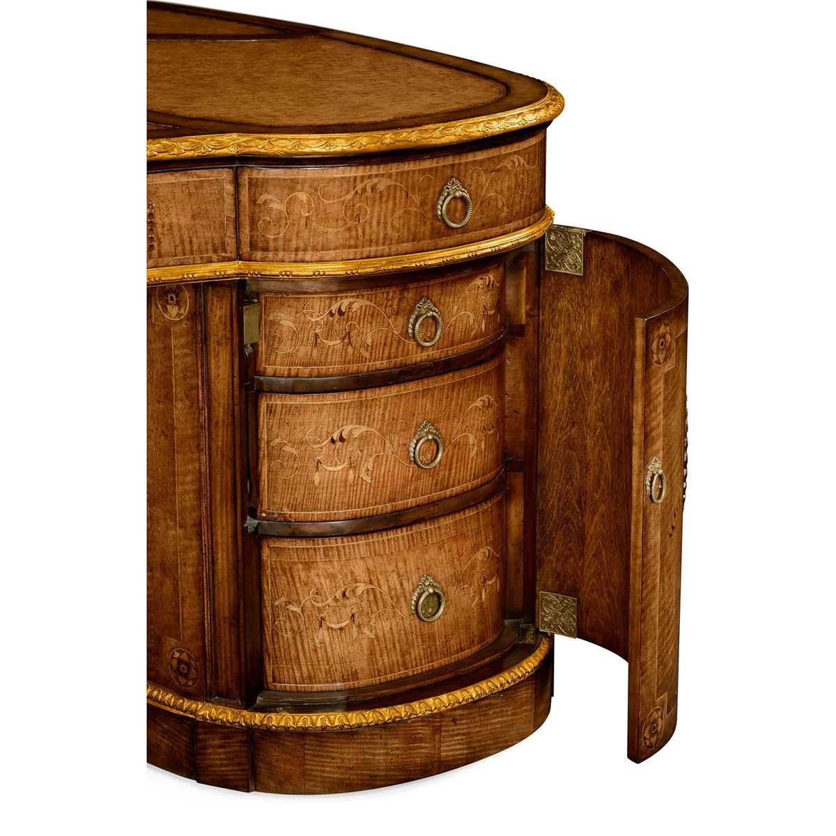 Georgian Leather Top Pedestal Desk – Adam Style - English Georgian America