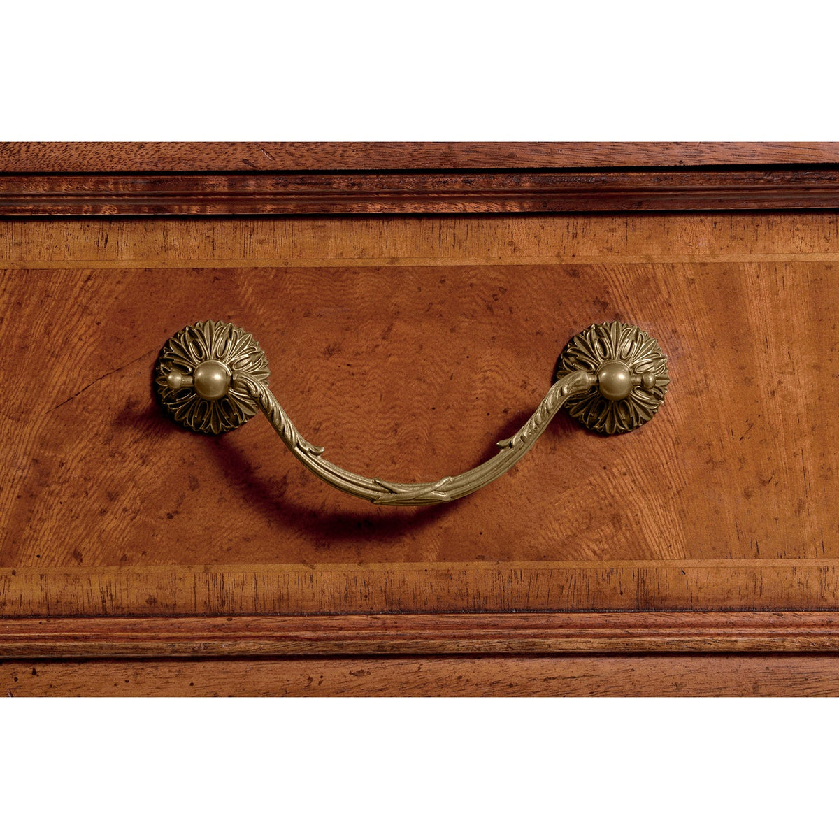 Georgian Style Walnut Leather Top Partners Desk - English Georgian America