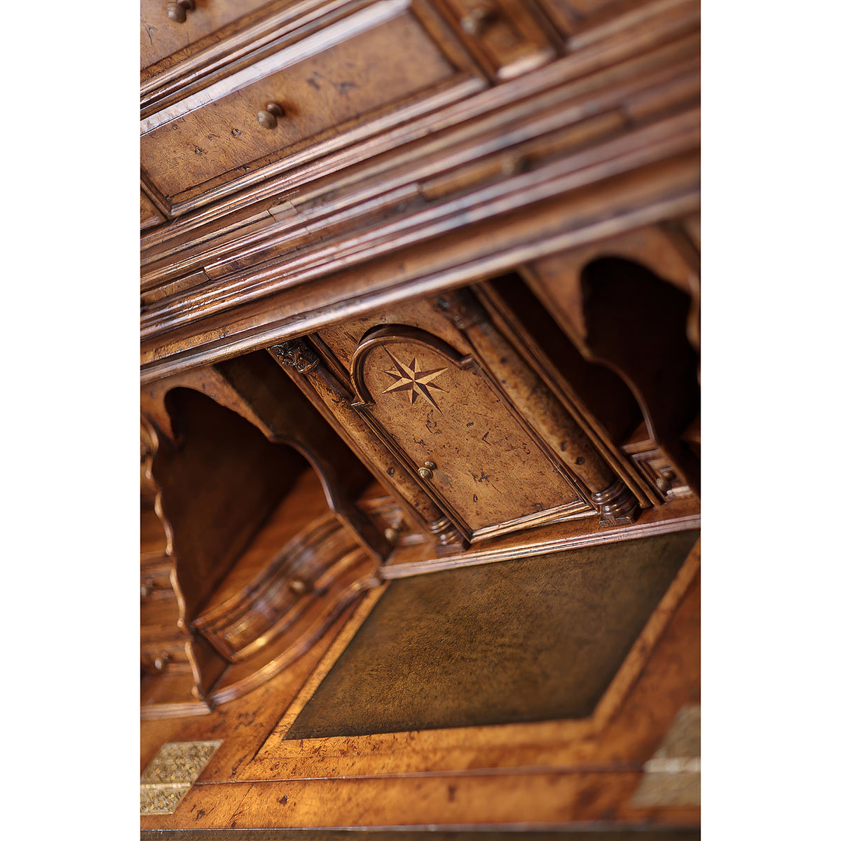 Queen Anne Style Secretary Bookcase