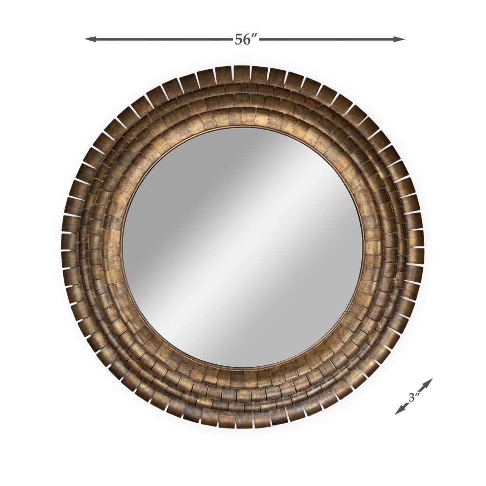 Large Round French Art Deco Mirror - English Georgian America