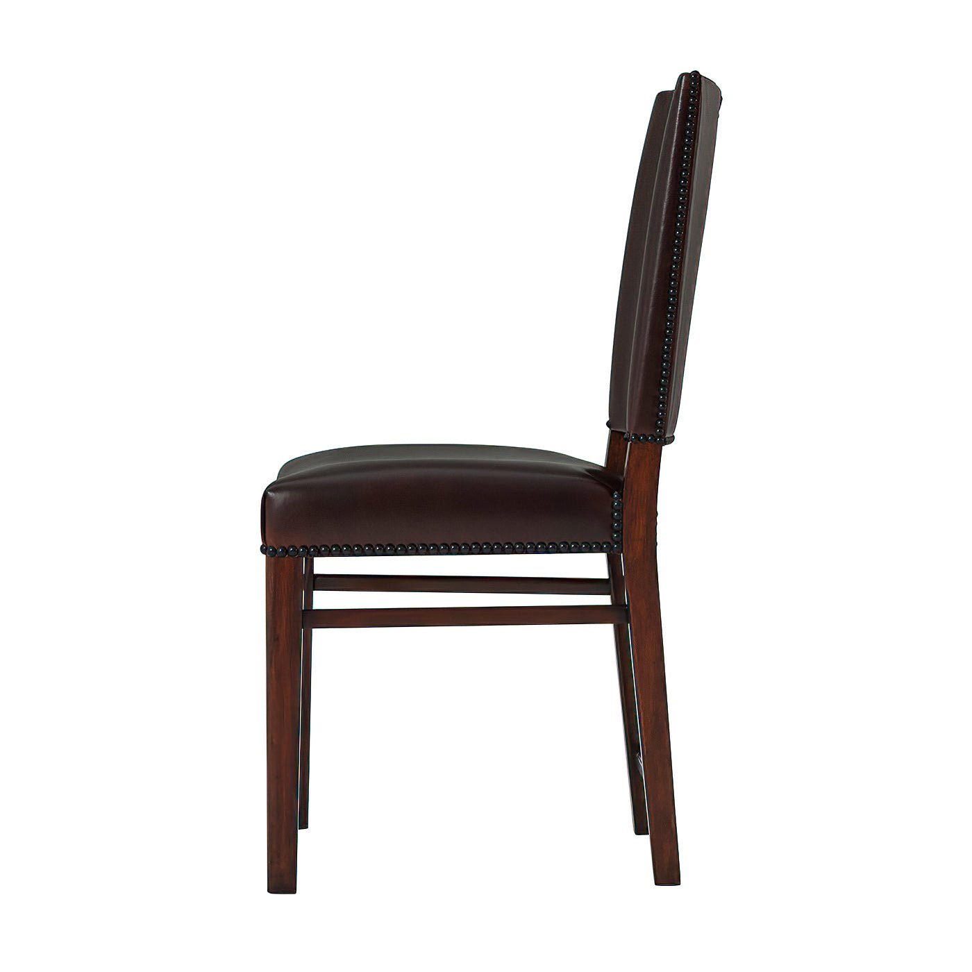 Leather Upholstered Campaign Side Chair - English Georgian America