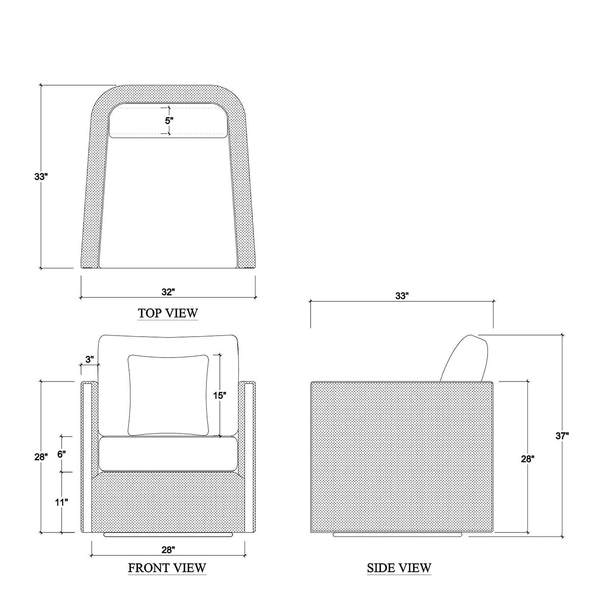 Mid - Century Minimalist Swivel Chair in Gray Upholstery - English Georgian America