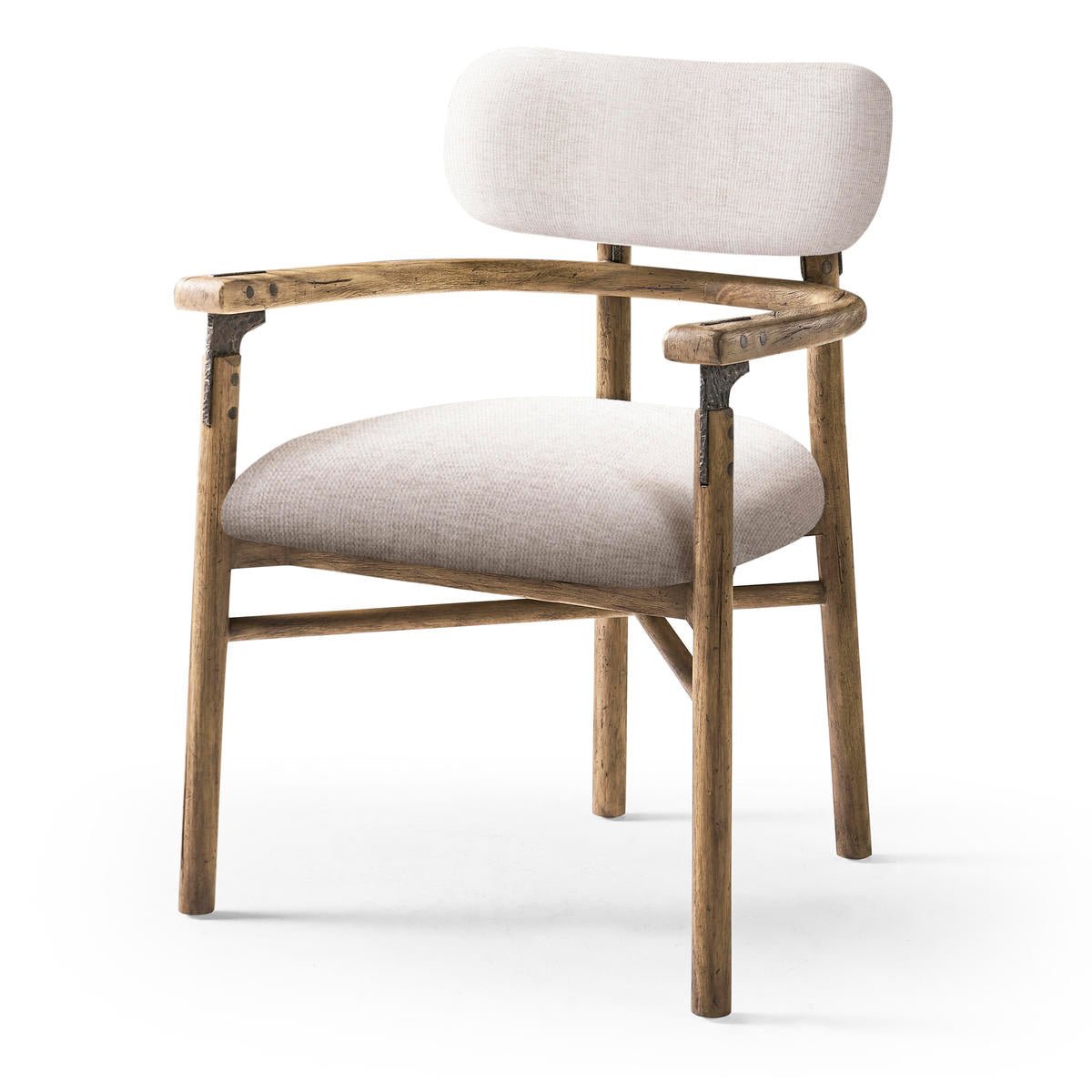 Modern Rustic Upholstered Armchair - English Georgian America