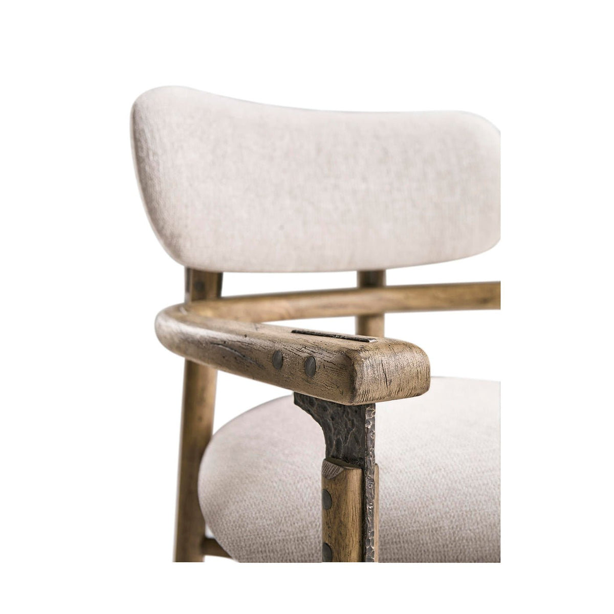 Modern Rustic Upholstered Armchair - English Georgian America