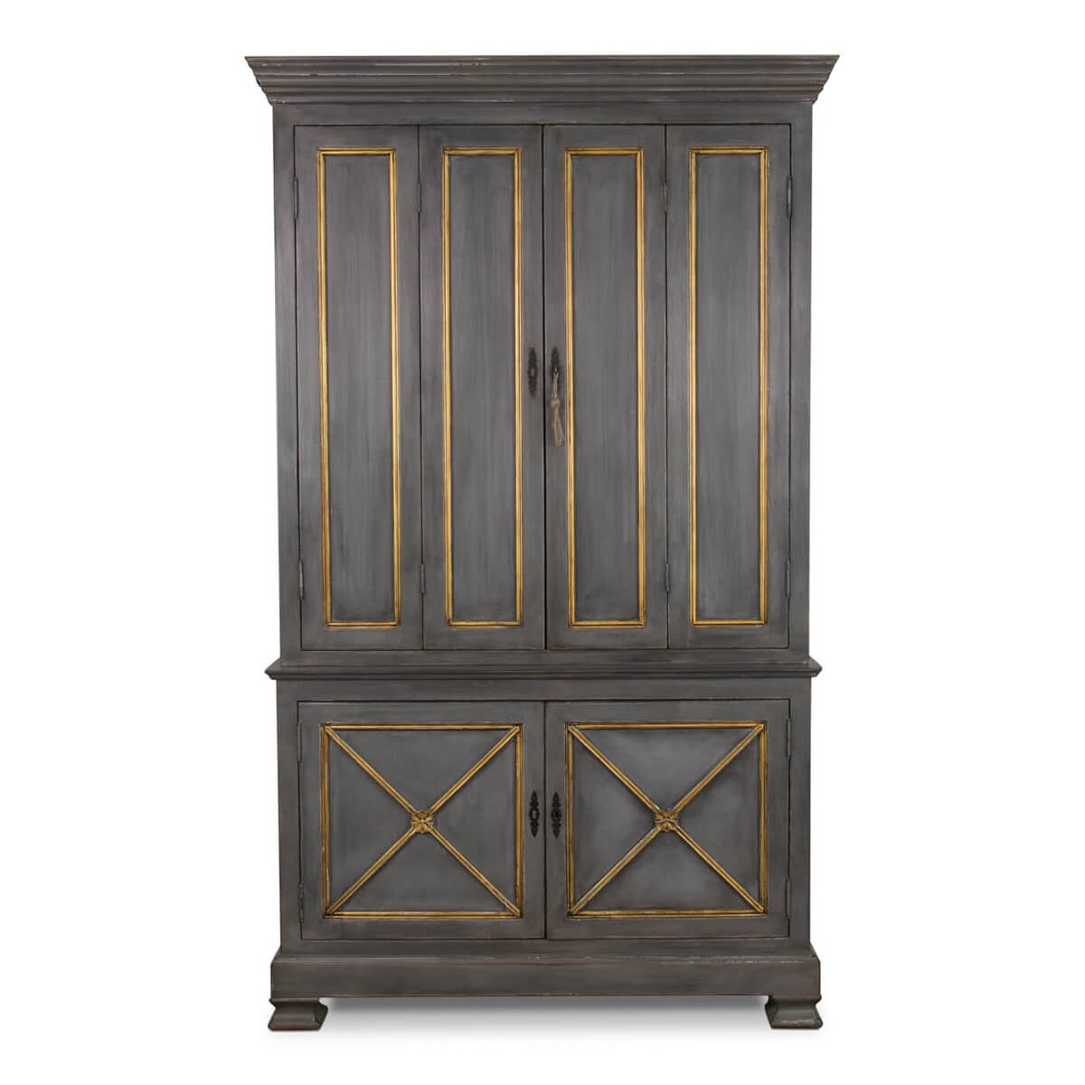 Provincial Painted Tall Bookcase - Grey - English Georgian America