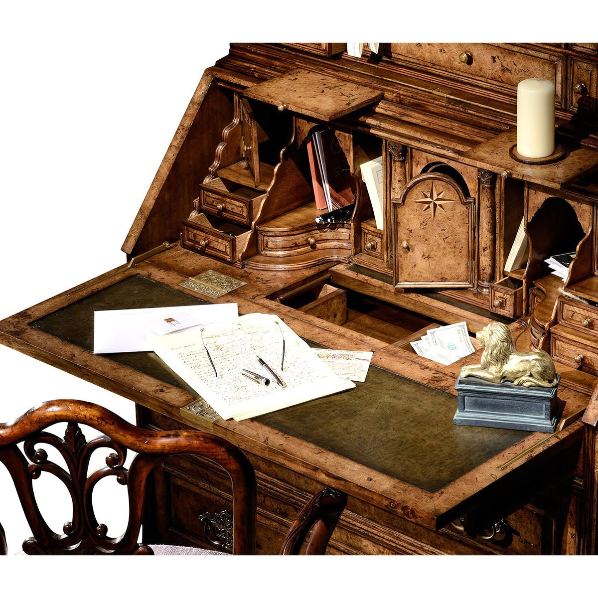 Queen Anne Style Secretary Bookcase - English Georgian America