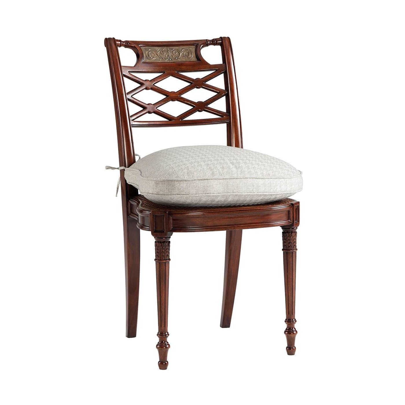 Regency Style Lattice Back Dining Chair - English Georgian America