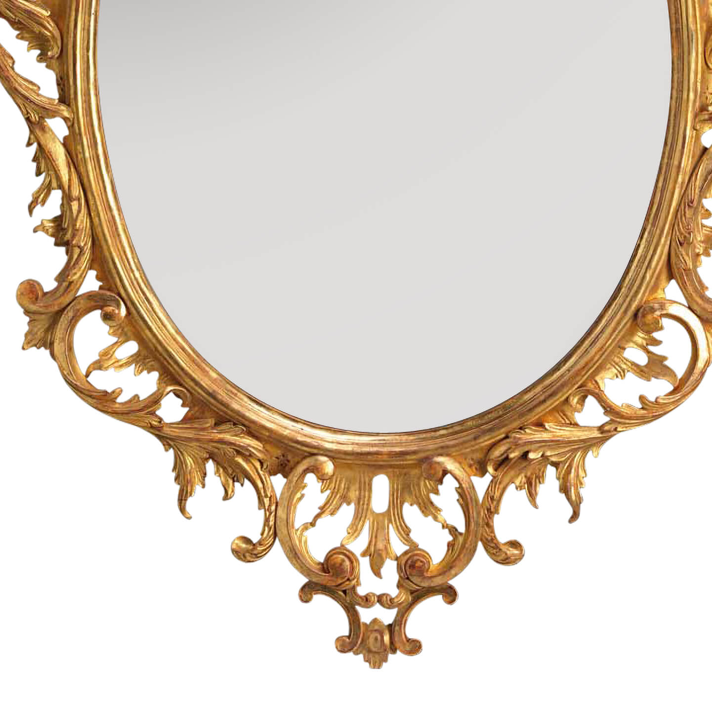 Traditional Chippendale Oval Mirror - English Georgian America