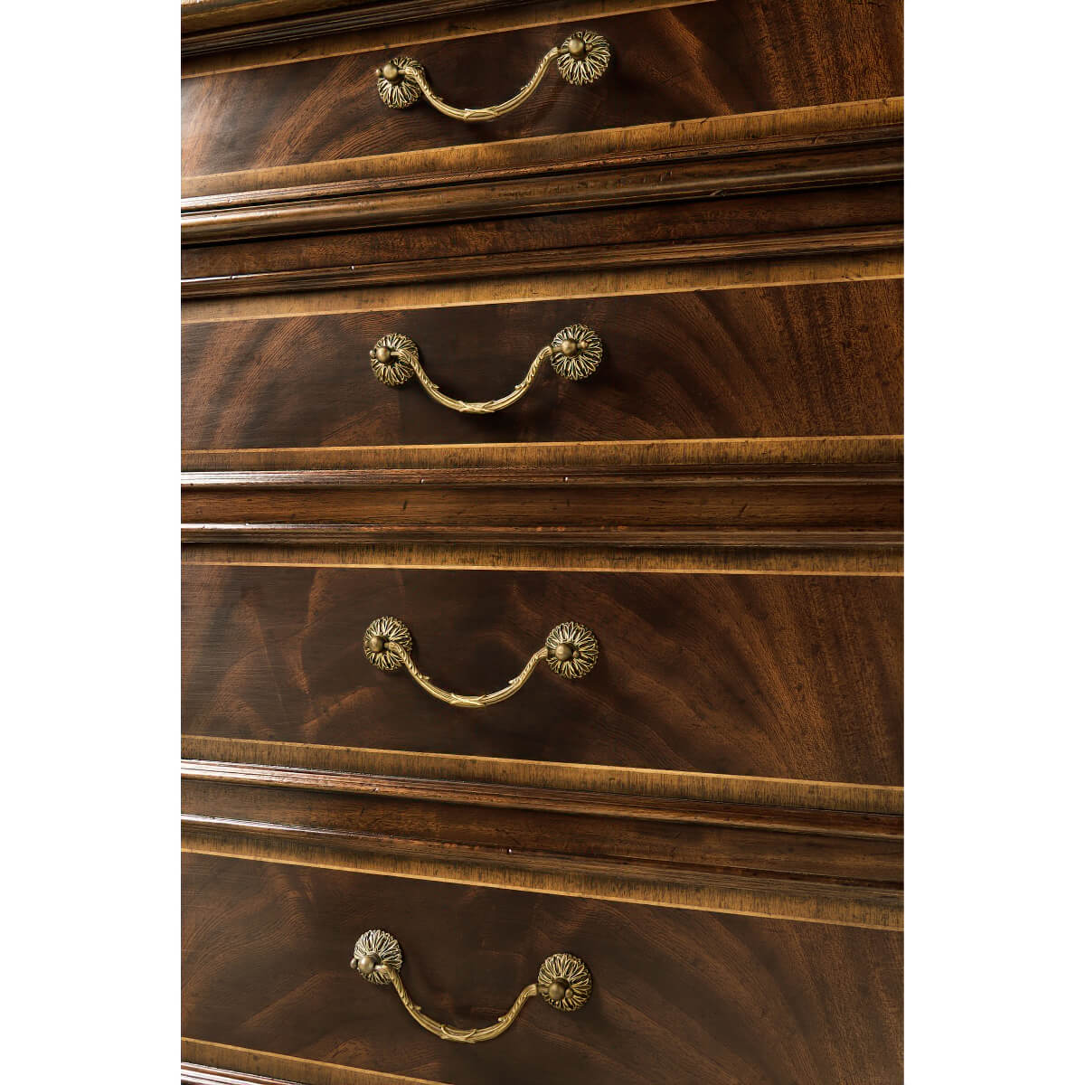 Georgian Style Mahogany Leather Top Partners Desk - English Georgian America