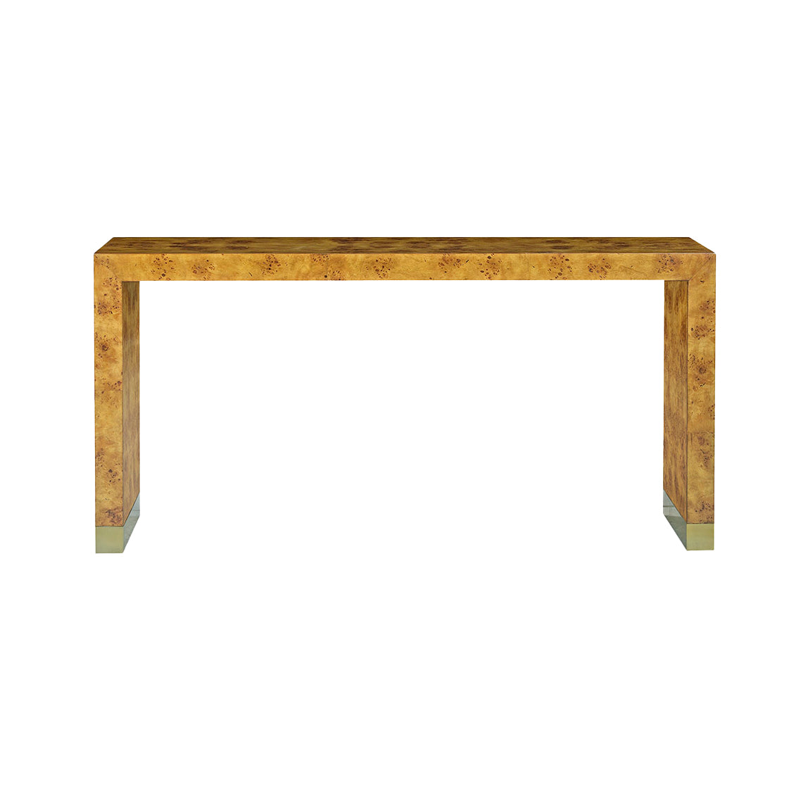 Modern Burl Wood Console Table