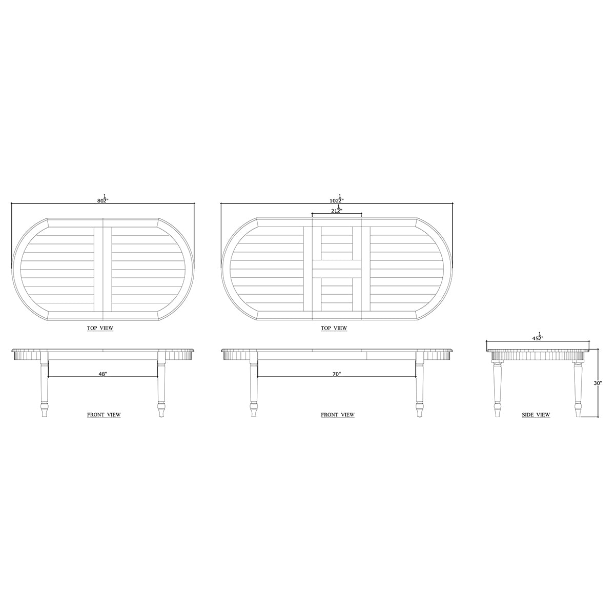 French Provincial Extendable Oval Dining Table - Charleston Grey