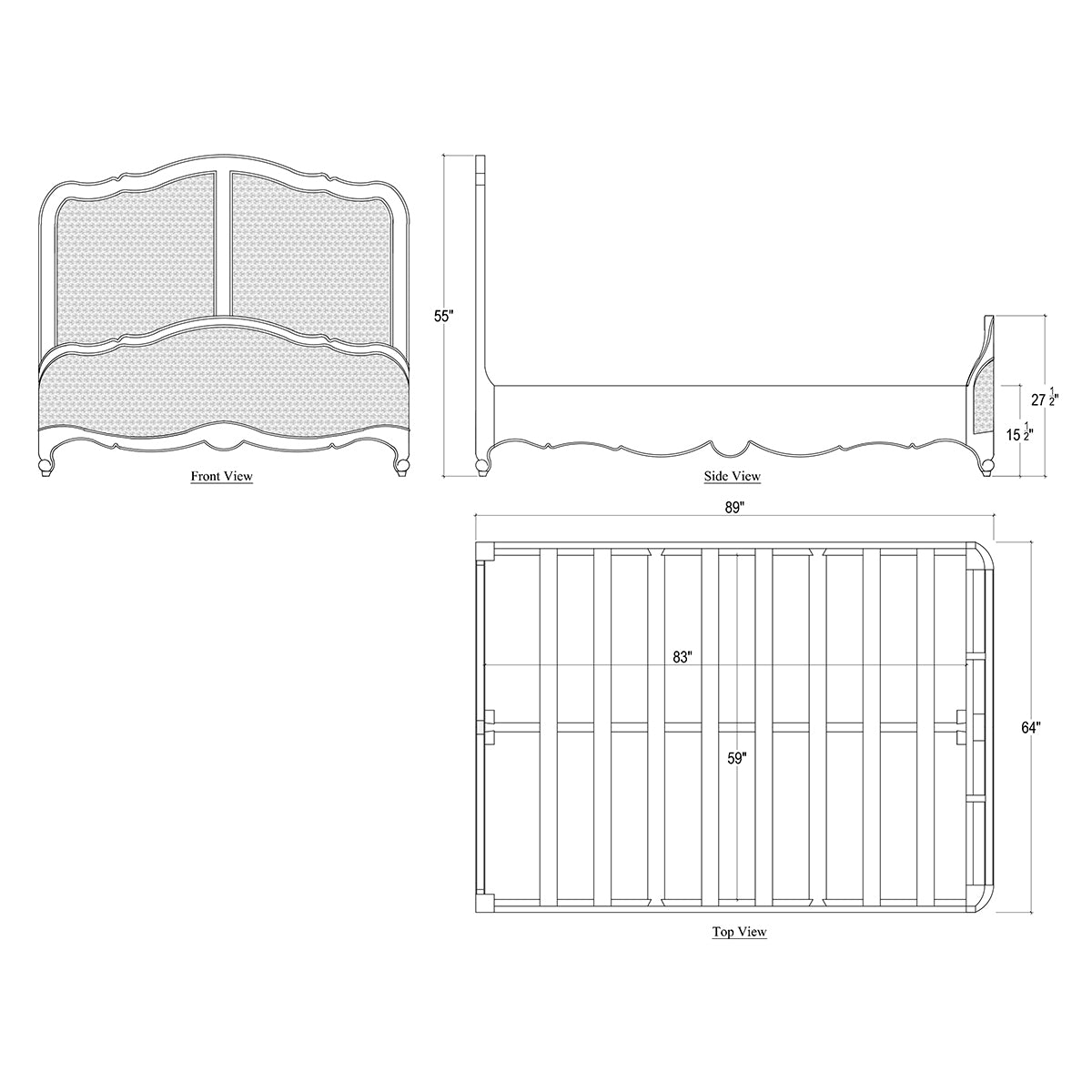 French Provincial Queen Bed
