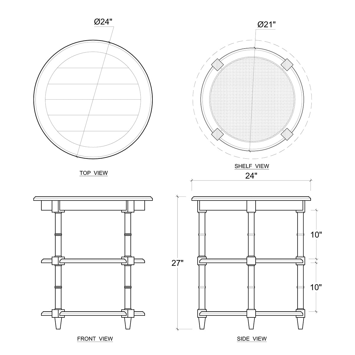 Round Country Painted End Table