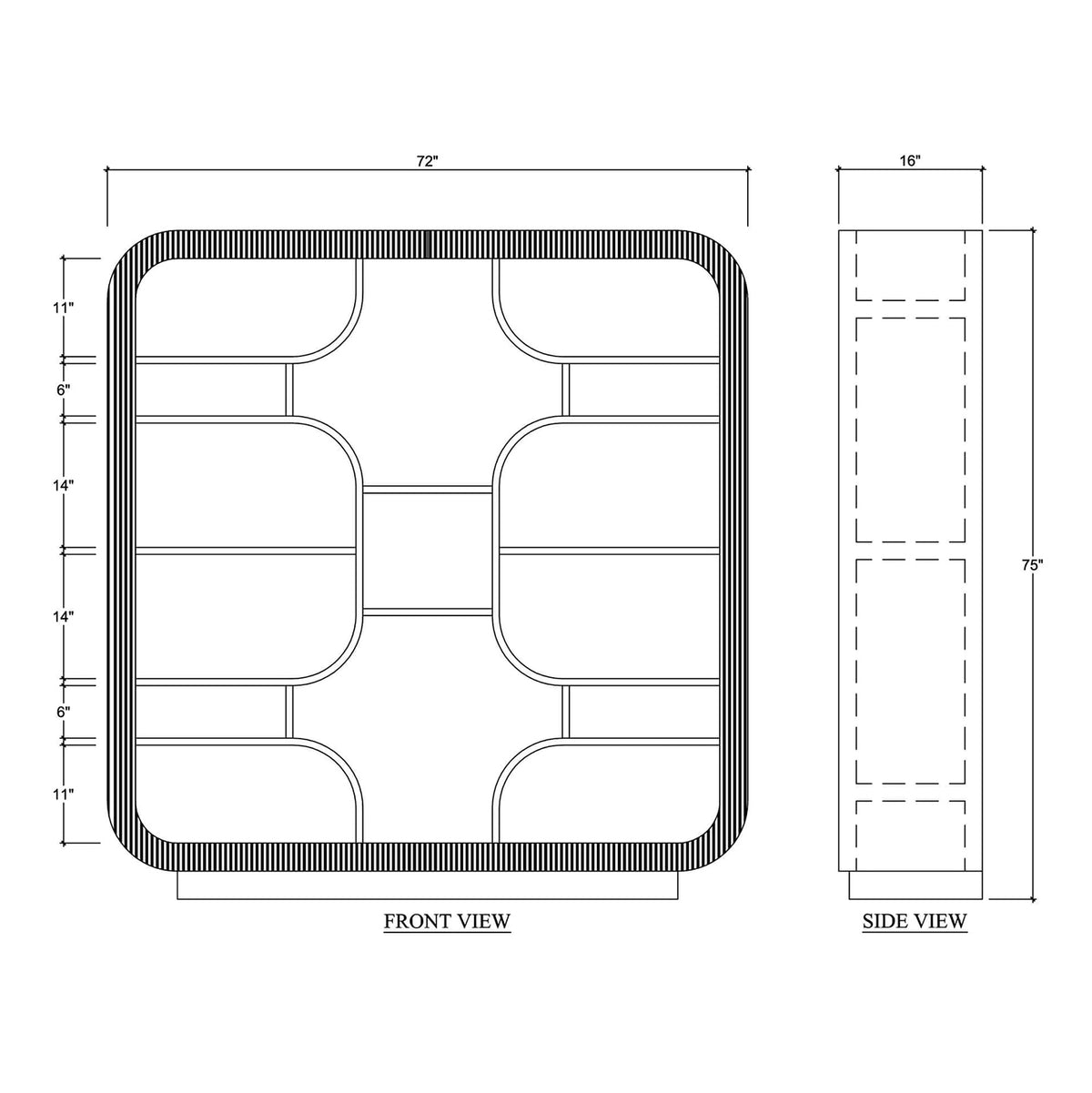 Black and White Scandinavian Modern Open Bookshelf