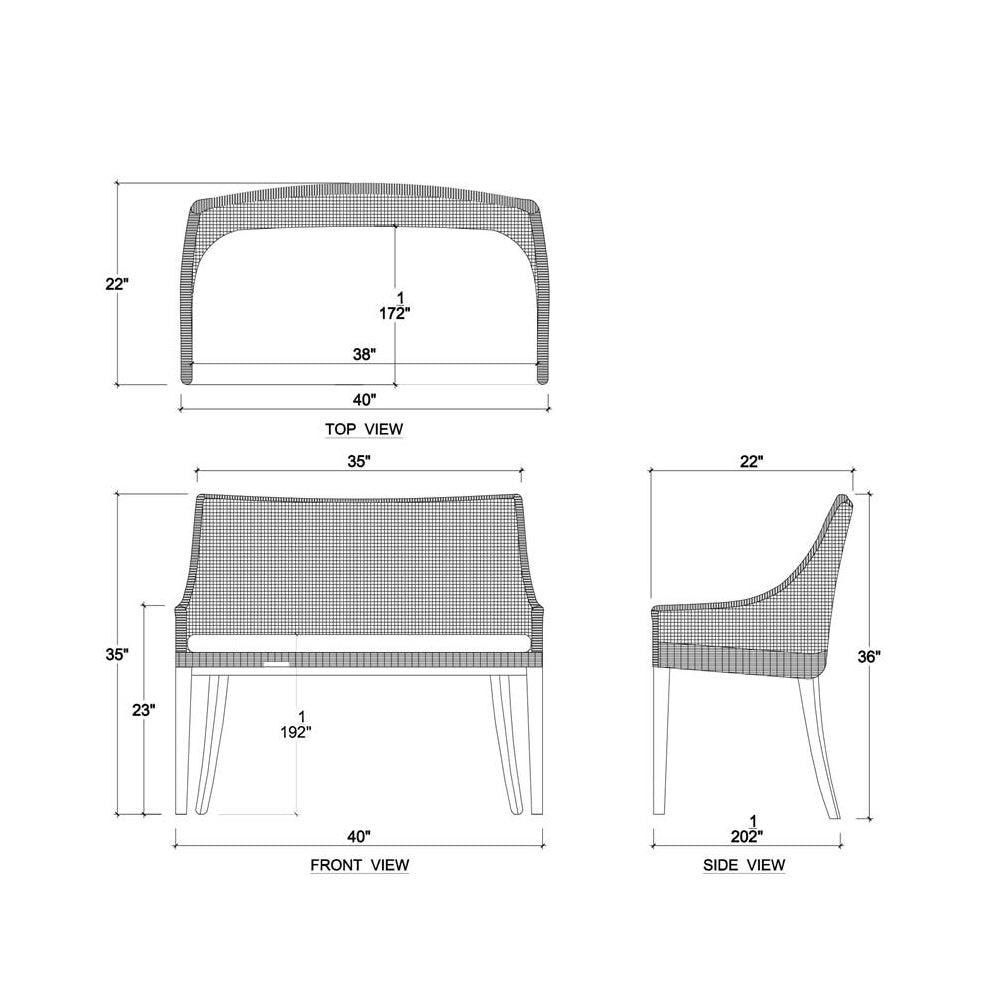 Coastal Rattan Settee