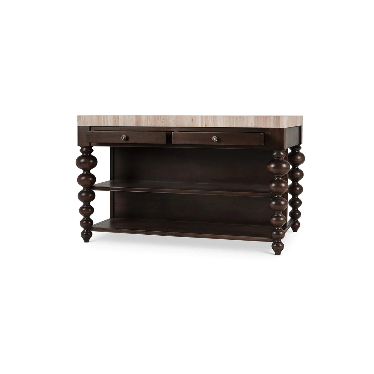 Bobbin Leg Butcher Block Kitchen Island