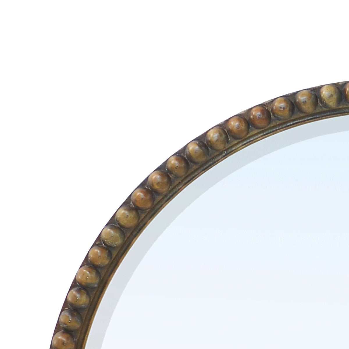 32&quot; Wooden Round Beaded Mirror - English Georgian America