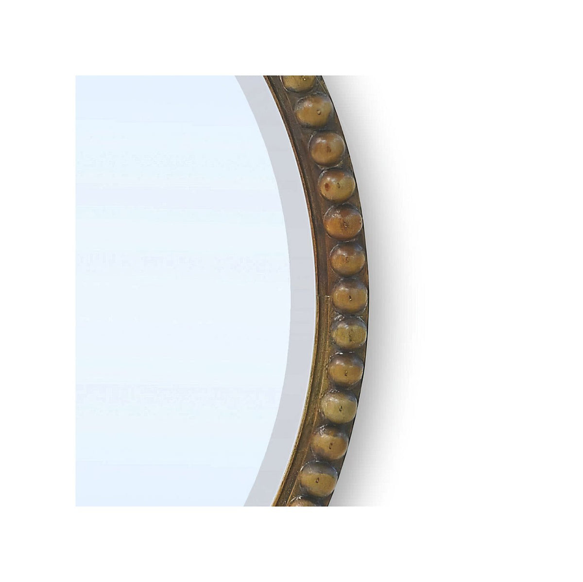 32&quot; Wooden Round Beaded Mirror - English Georgian America