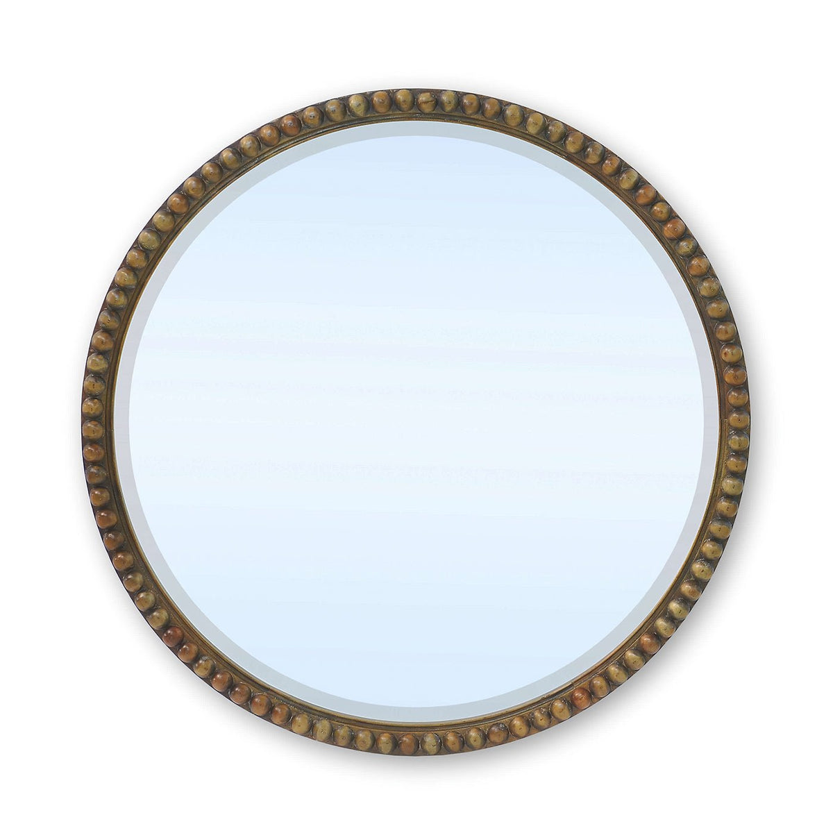 32&quot; Wooden Round Beaded Mirror - English Georgian America