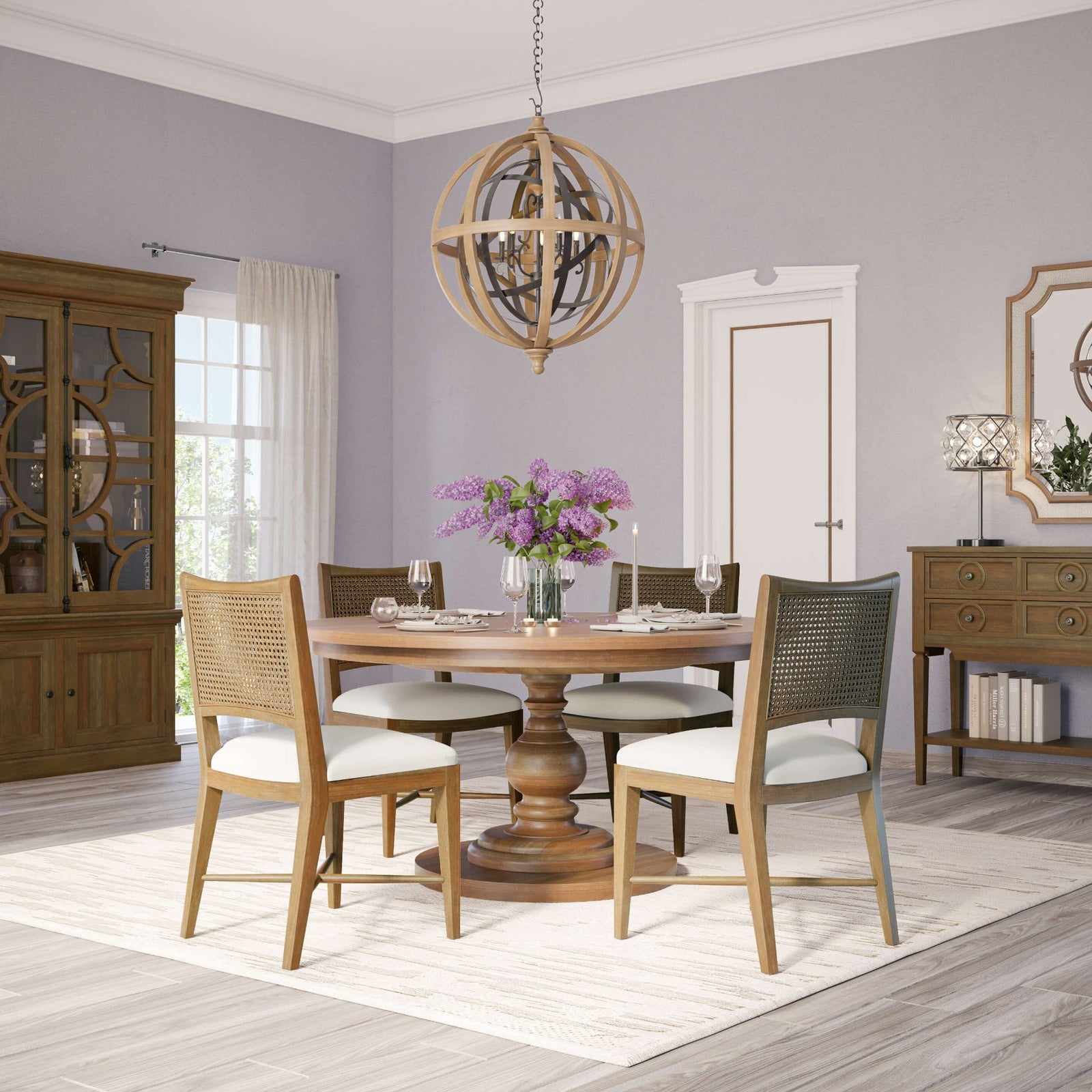 60 Round Pedestal Dining Table - English Georgian America