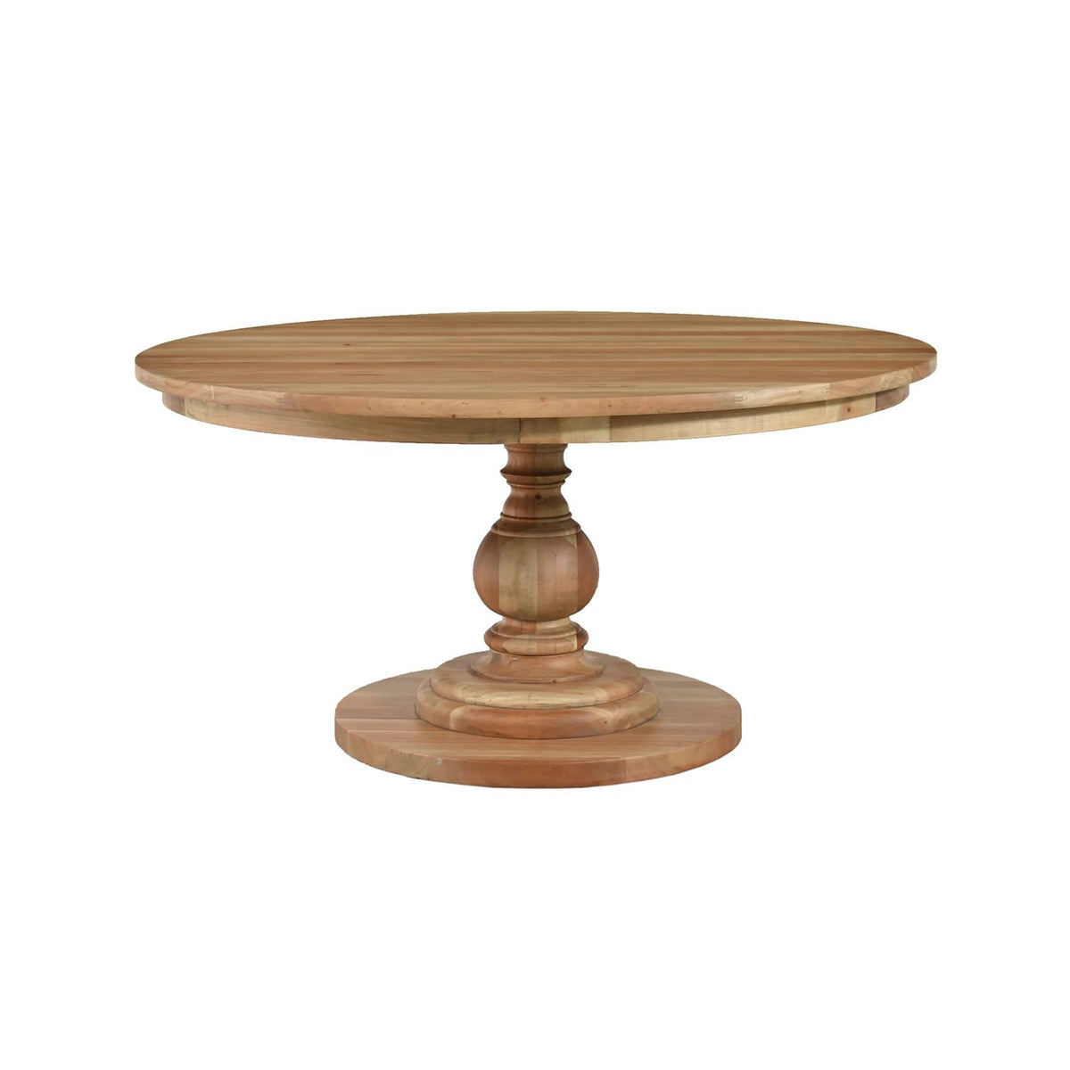 60 Round Pedestal Dining Table - Fruitwood Finish - English Georgian America