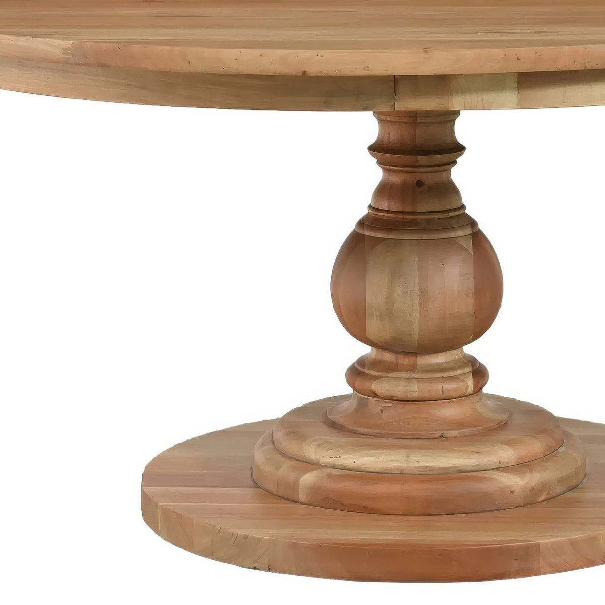 60 Round Pedestal Dining Table - Fruitwood Finish - English Georgian America