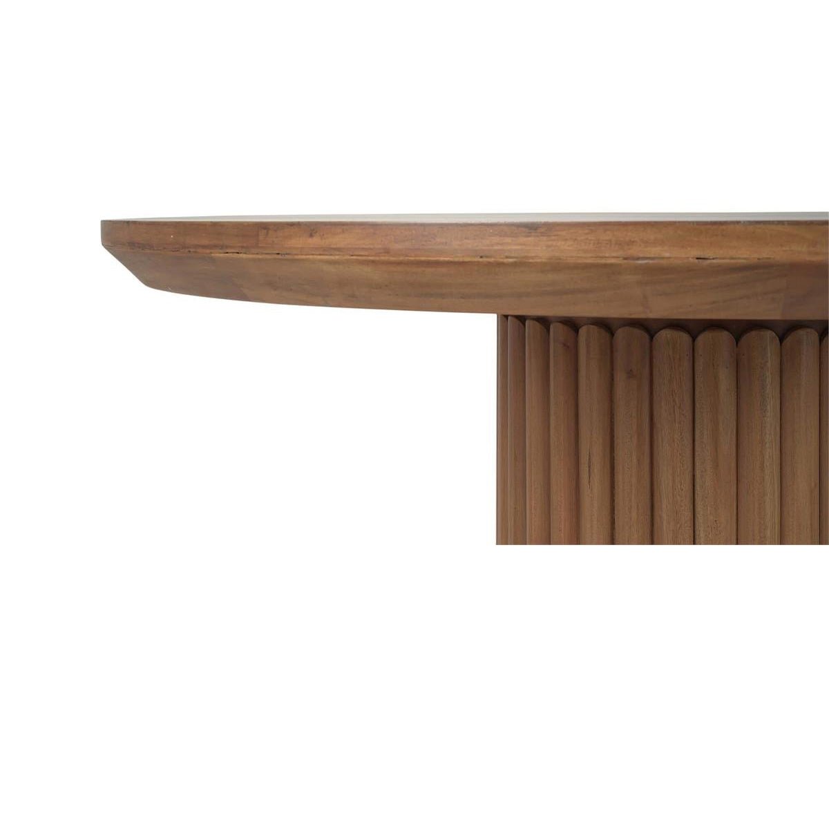 60" Round Ribbed Pedestal Dining Table - Antique French Finish - English Georgian America