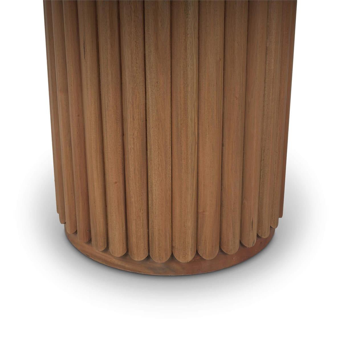 60" Round Ribbed Pedestal Dining Table - Antique French Finish - English Georgian America