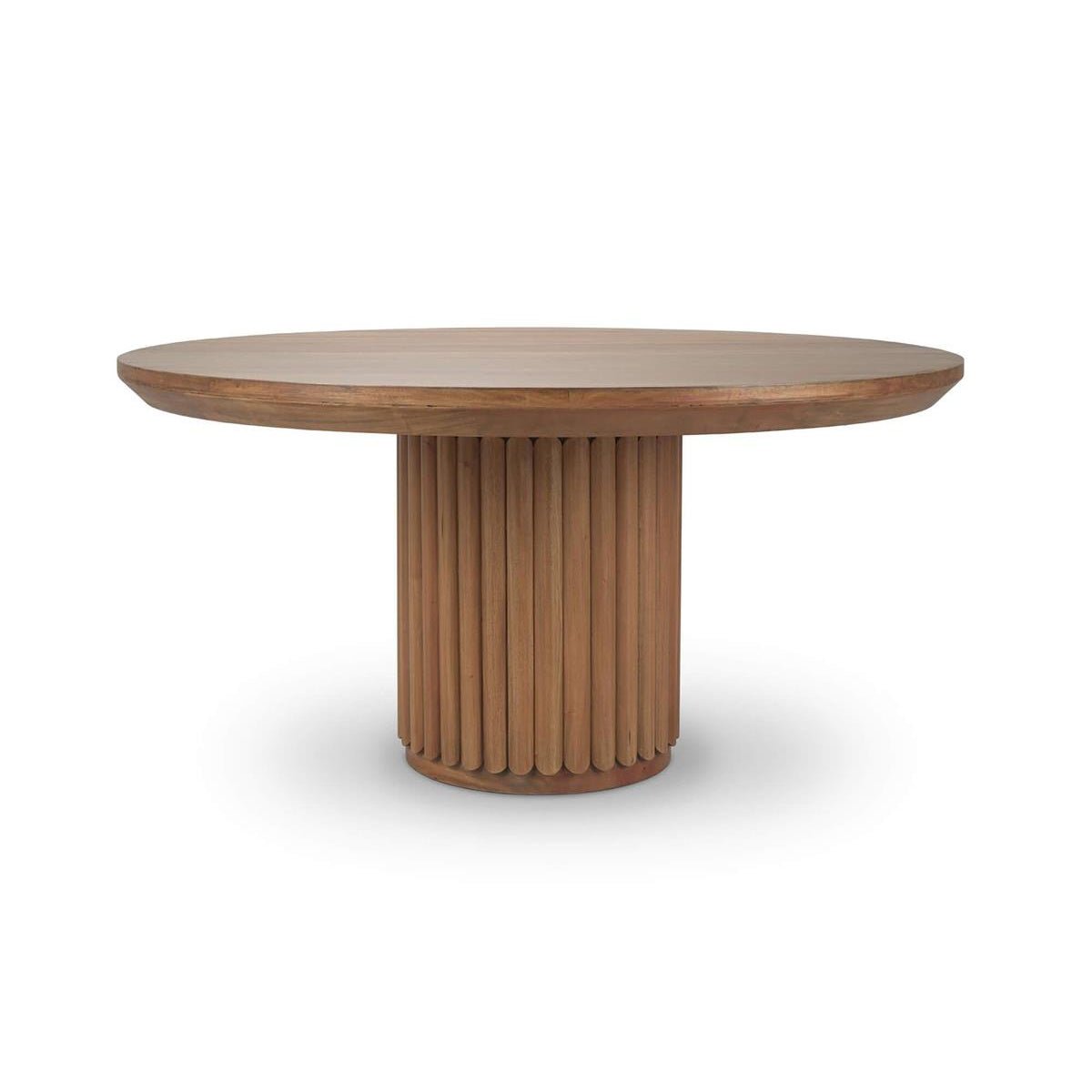 60" Round Ribbed Pedestal Dining Table - Antique French Finish - English Georgian America