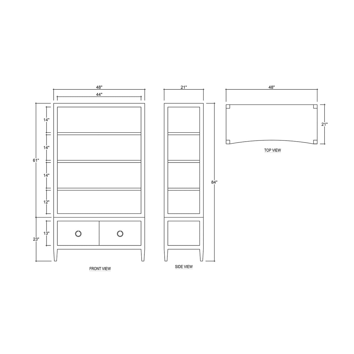 Large Linen Wrapped Etagere - Putty Linen