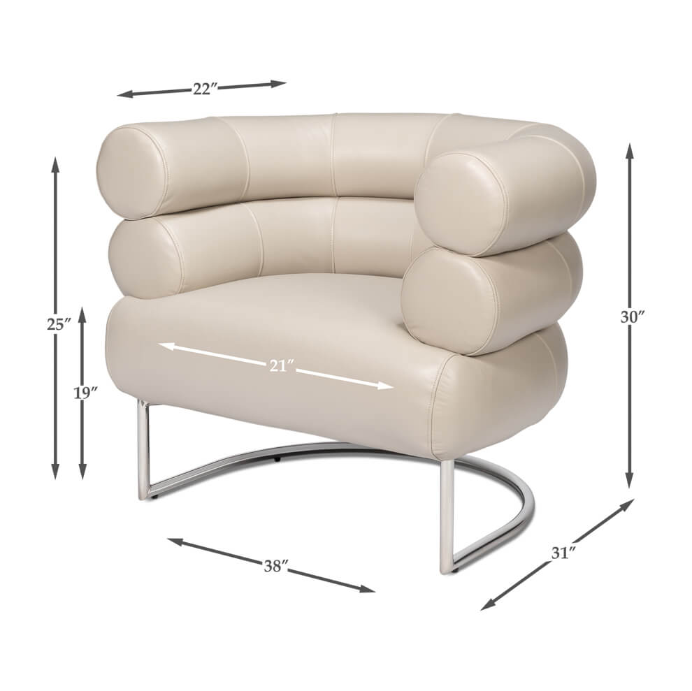 Crystal White Leather Accent Chair