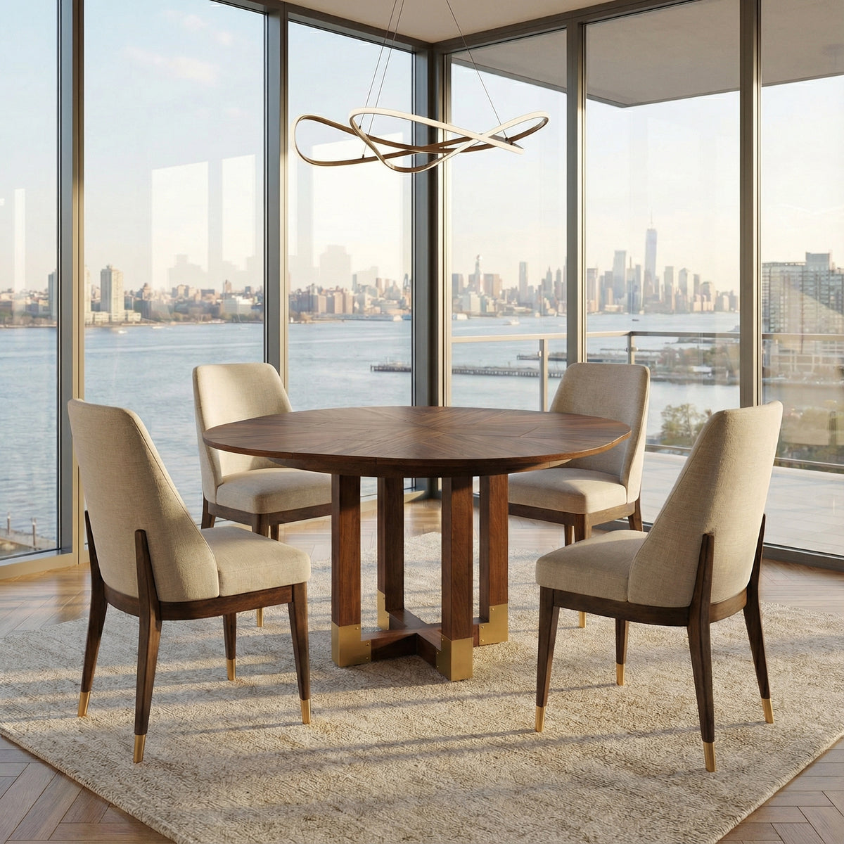 Small Walnut Jupe Dining Table