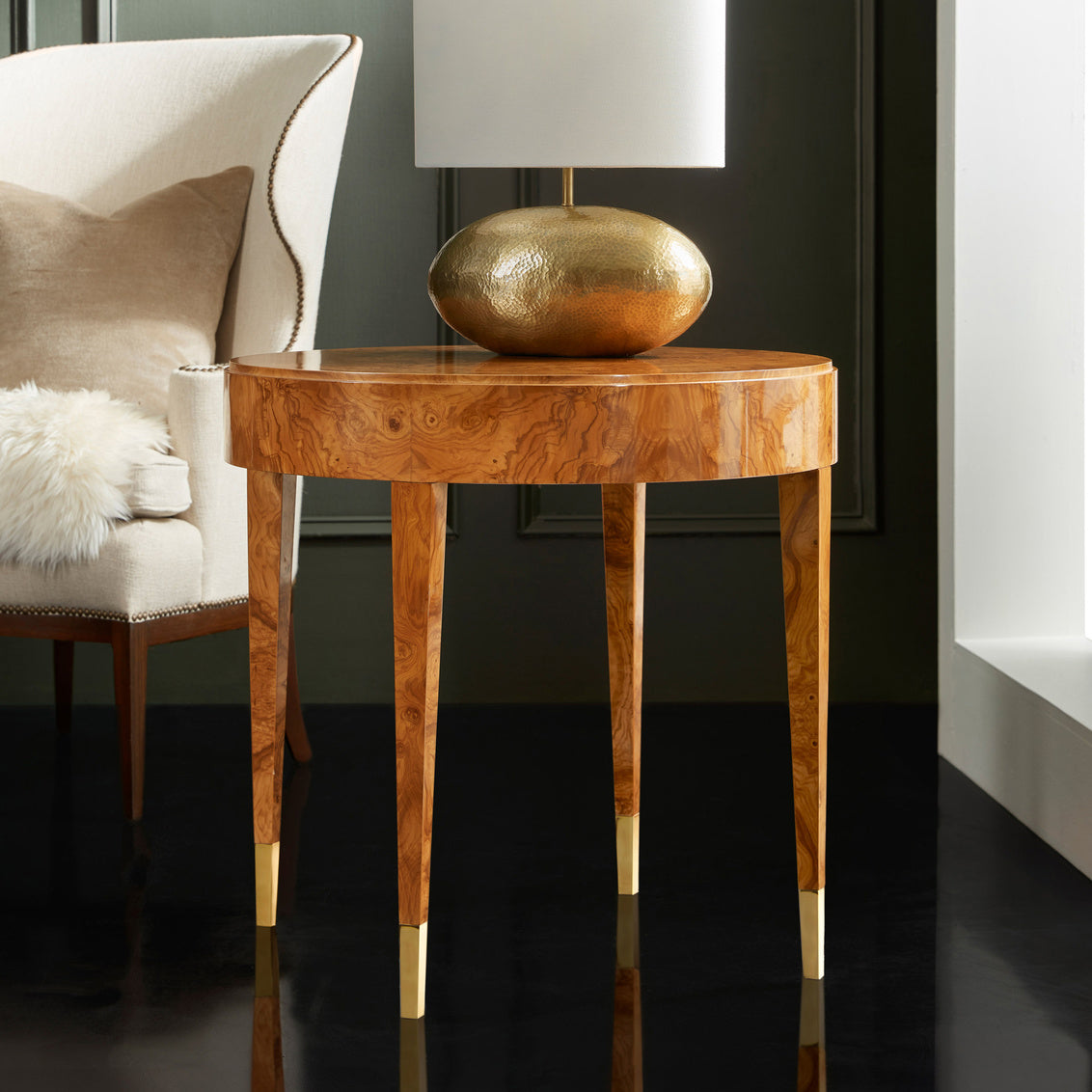 Olive Ashe Burl Side Table