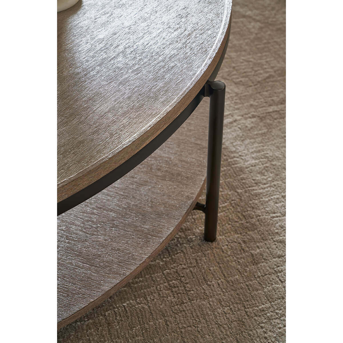 Modern Oak Round Coffee Table
