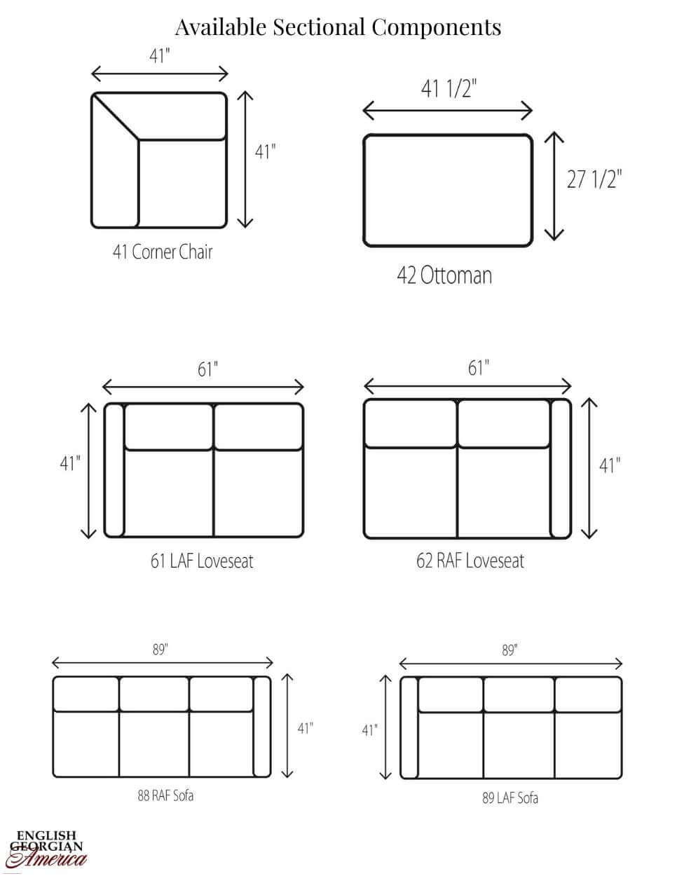 Ample Custom Sectional Sofa - English Georgian America