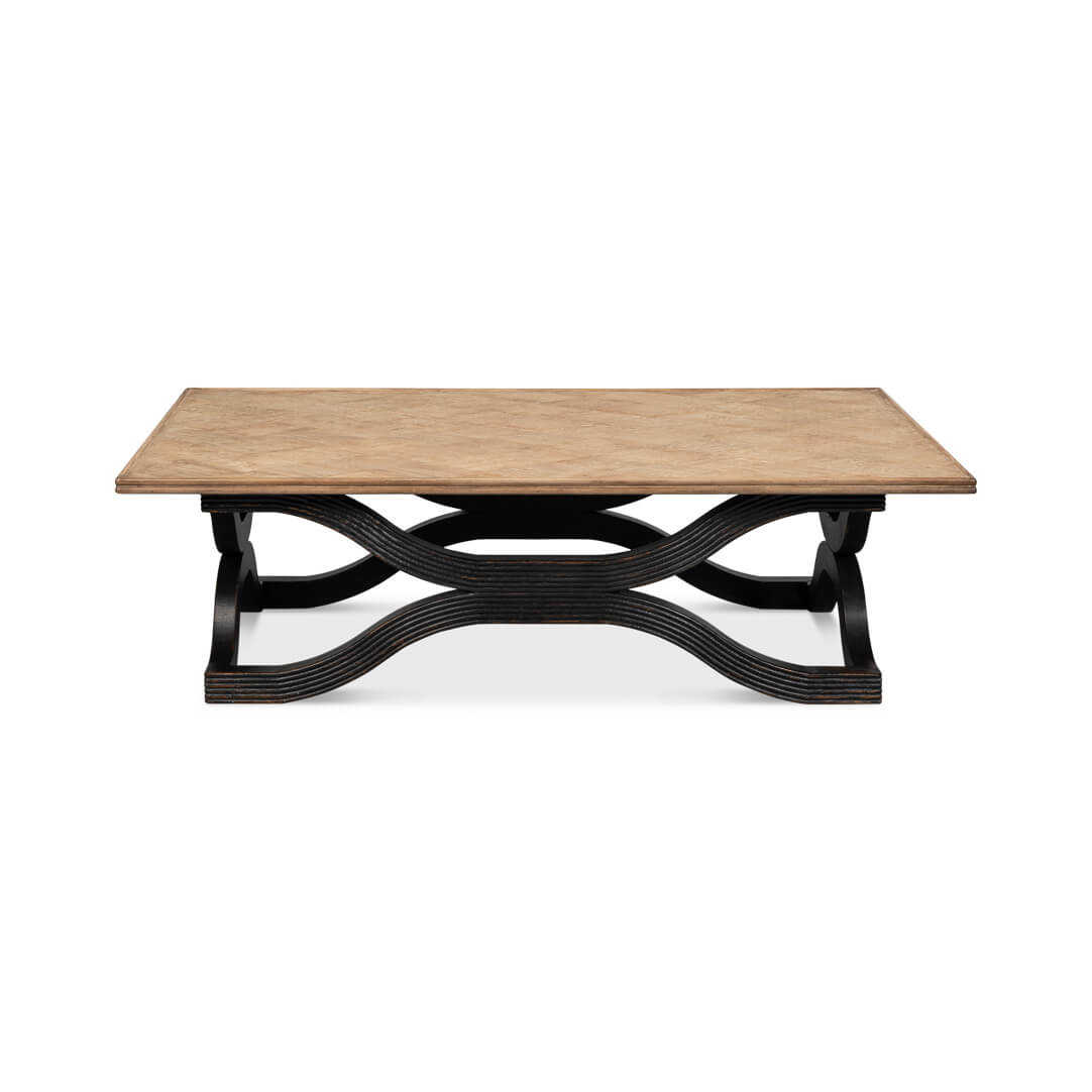 Antique Black Tidal Flow Coffee Table - English Georgian America