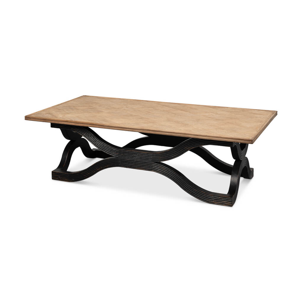 Antique Black Tidal Flow Coffee Table - English Georgian America