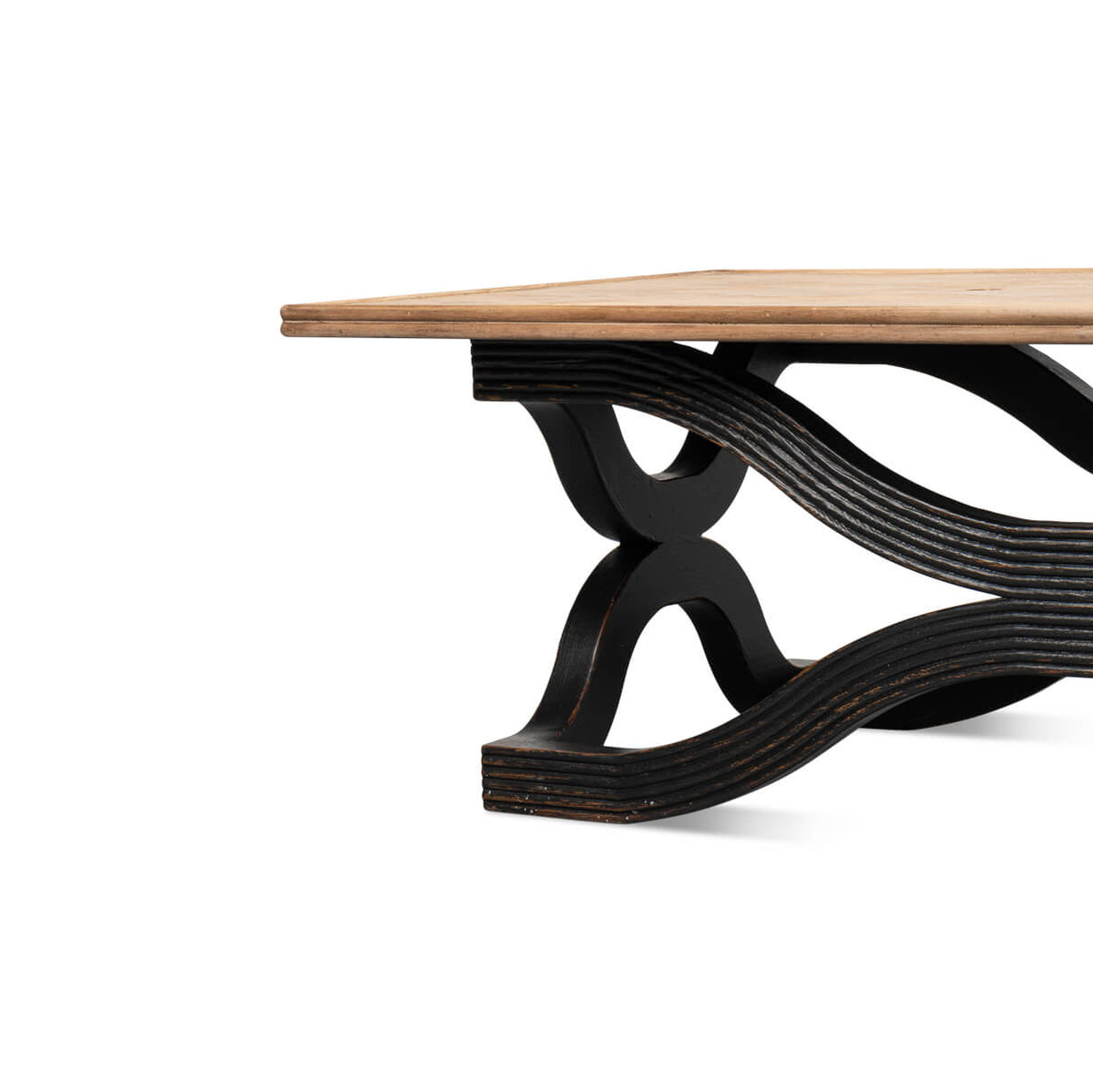 Antique Black Tidal Flow Coffee Table - English Georgian America