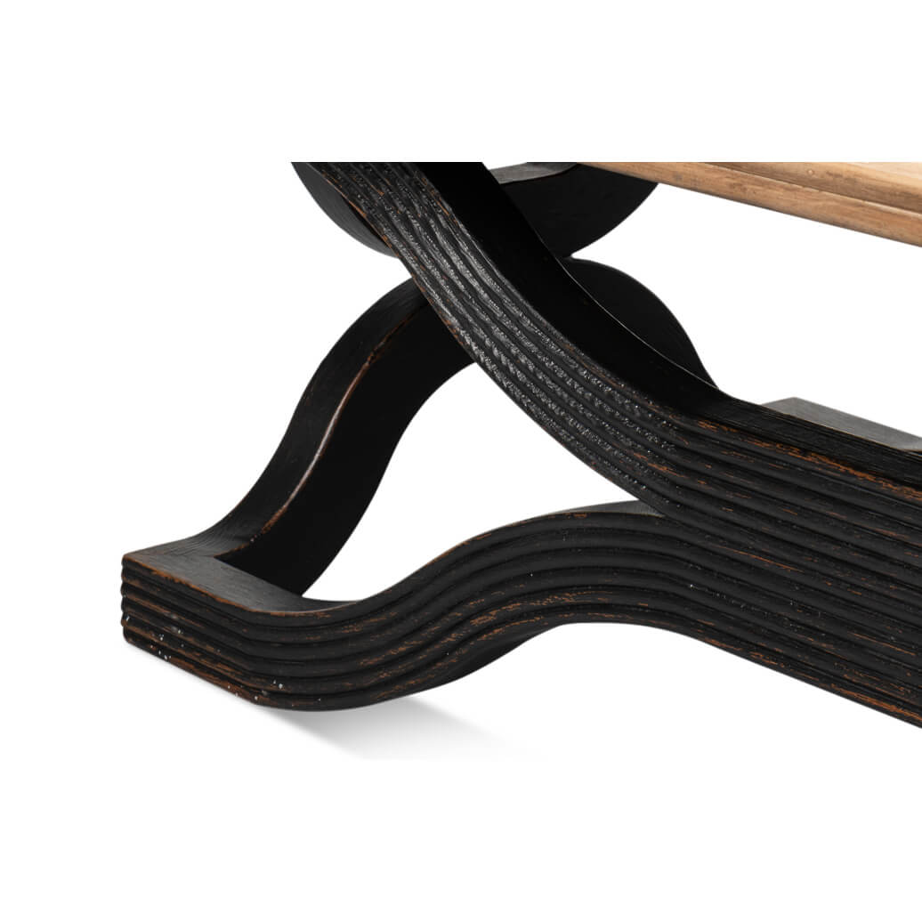 Antique Black Tidal Flow Coffee Table - English Georgian America