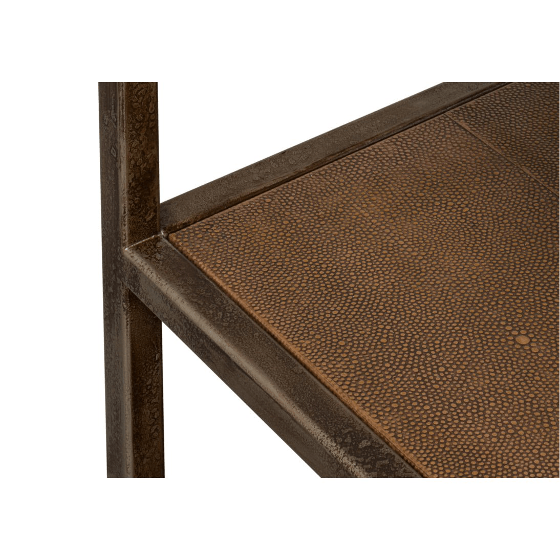 Antique Bronzed Console Table with Brown Leather - English Georgian America