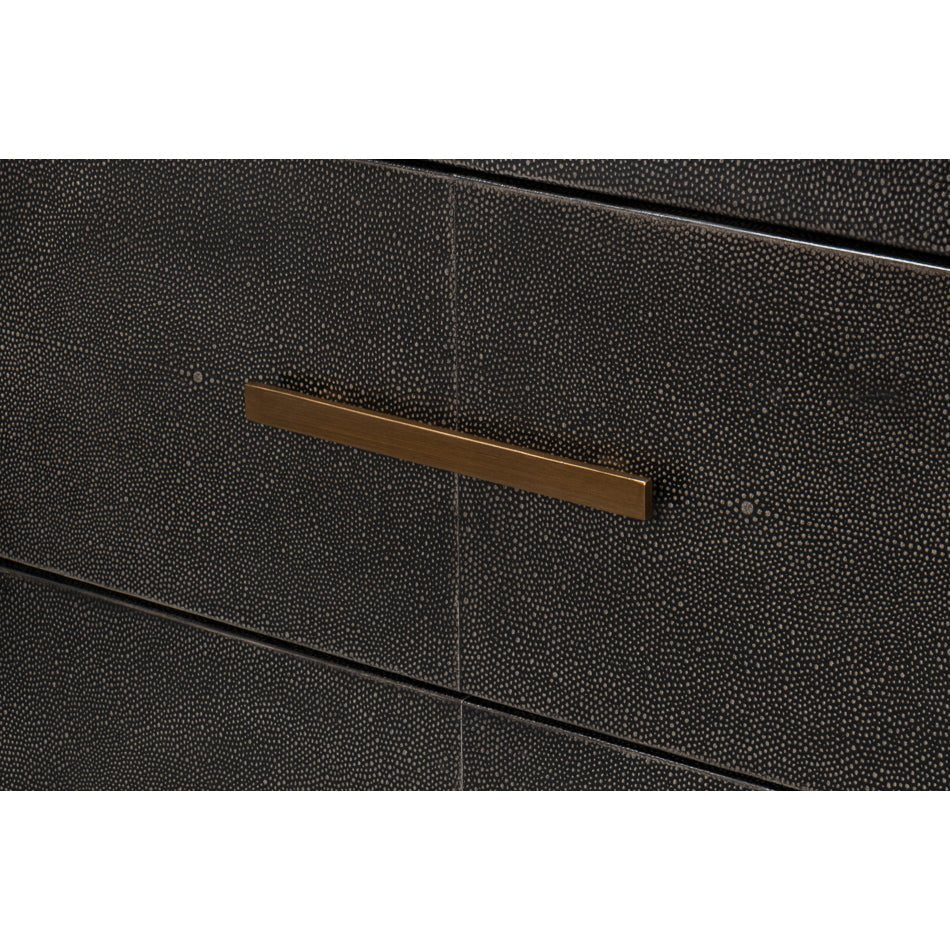 Antique Grey Leather Sideboard - English Georgian America