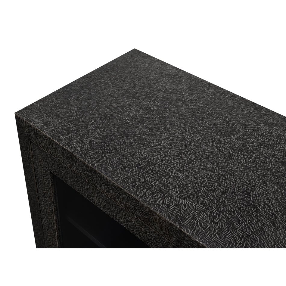 Antique Grey Leather Sideboard - English Georgian America