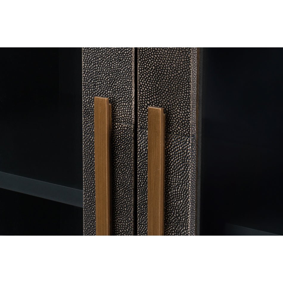 Antique Grey Leather Sideboard - English Georgian America