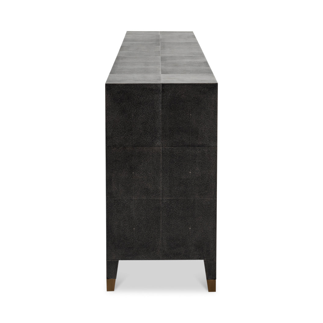 Antique Grey Leather Sideboard - English Georgian America