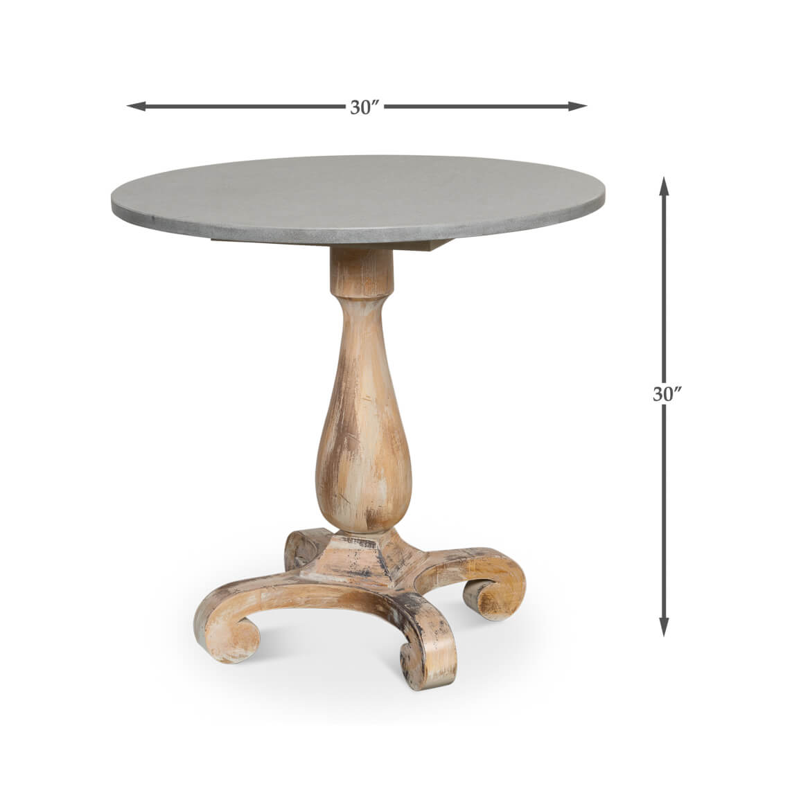 Antique Oak Bistro Table - English Georgian America