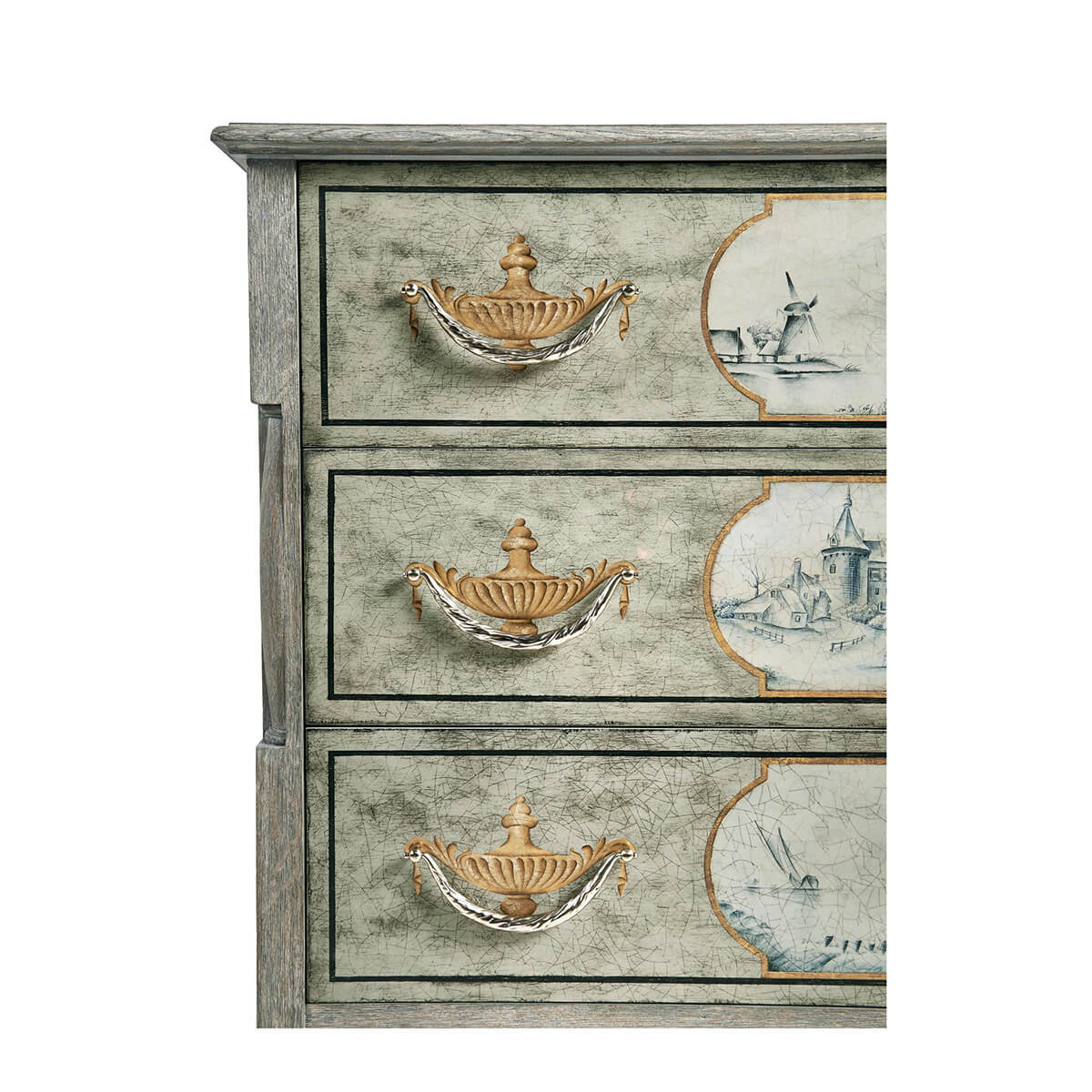 Antique Style Hand Painted Commode - English Georgian America