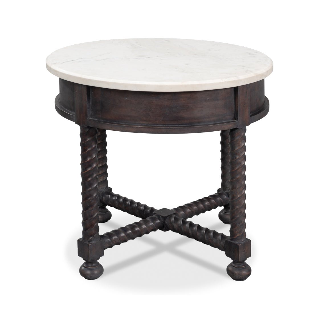 Antique Style Round Side Table - English Georgian America
