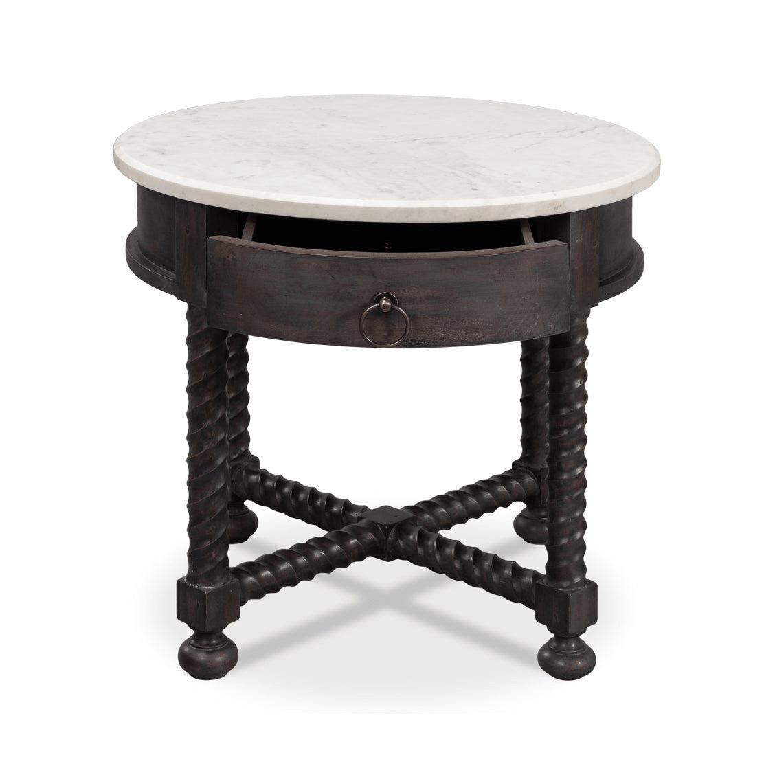 Antique Style Round Side Table - English Georgian America