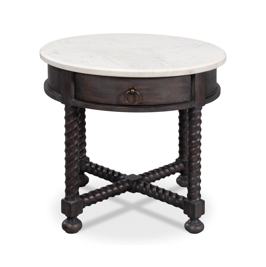 Antique Style Round Side Table - English Georgian America